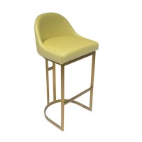 Simple brushed brass leisure high chair stool bar club tea shop gold bar chair  stainless steel bar chair